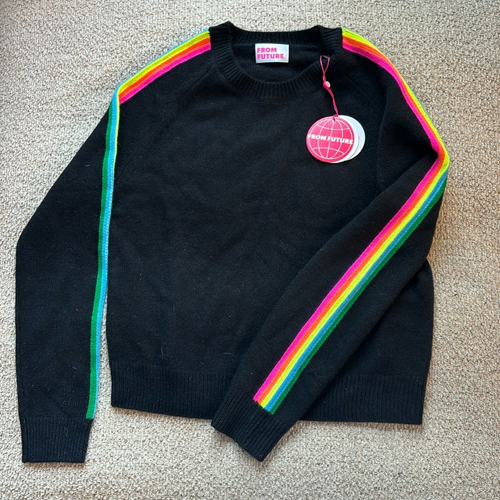From Future black neon cashmere sweater